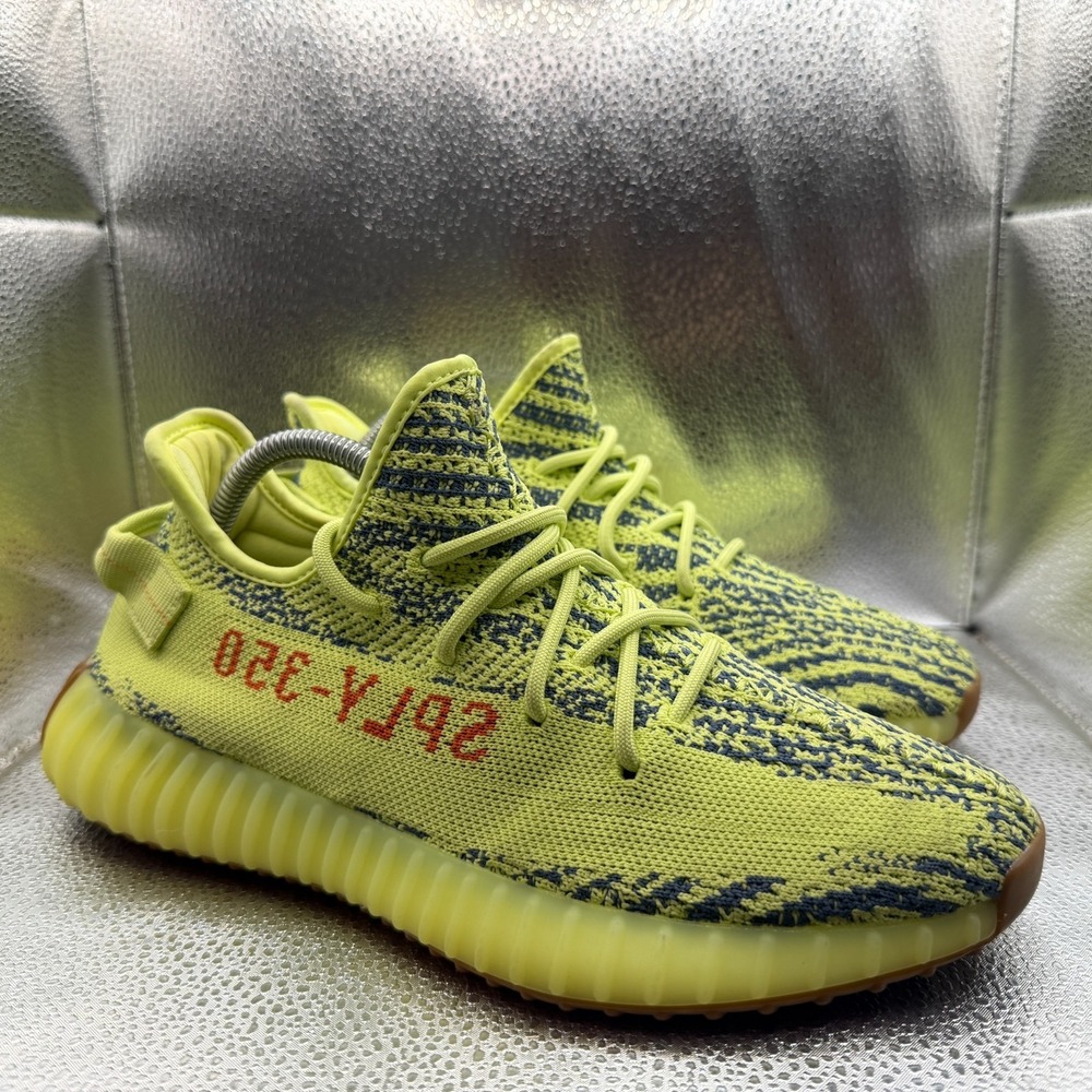 Size 8.5 Adidas Yeezy Boost 350 V2 Semi Frozen Yellow Mens Running Shoes B37572